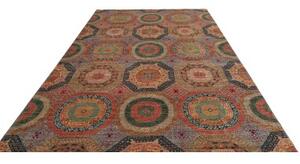 Tappeto Kairo Stilizzato Rosso Ruggine Blu Notte 203x305 Cm