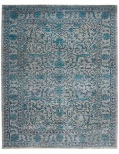 Tappeto Zigler Fine Floreale Grigio Chiaro Azzurro Petrolio 202x248 Cm