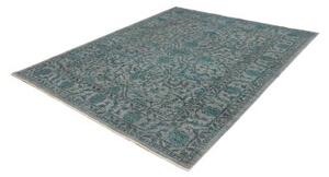 Tappeto Zigler Fine Floreale Grigio Chiaro Azzurro Petrolio 202x248 Cm