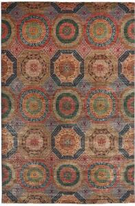 Tappeto Kairo Stilizzato Rosso Ruggine Blu Notte 203x305 Cm