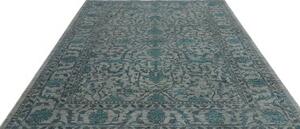 Tappeto Zigler Fine Floreale Grigio Chiaro Azzurro Petrolio 202x248 Cm
