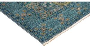 Tappeto Kairo Geometrico Verde Petrolio Beige Corsia 79x208 Cm