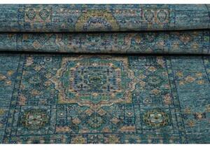 Tappeto Kairo Geometrico Verde Petrolio Beige Corsia 79x208 Cm