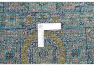Tappeto Kairo Geometrico Verde Petrolio Beige Corsia 79x208 Cm