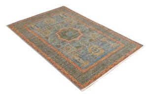 Tappeto Kairo Geometrico Blu Cielo Verde Salvia 100x146 Cm
