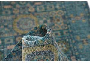 Tappeto Kairo Geometrico Verde Petrolio Beige Corsia 79x208 Cm
