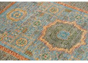 Tappeto Kairo Geometrico Blu Cielo Verde Salvia 100x146 Cm