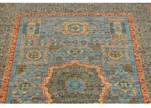 Tappeto Kairo Geometrico Blu Cielo Verde Salvia 100x146 Cm