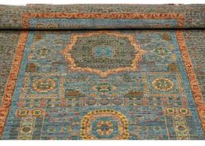 Tappeto Kairo Geometrico Blu Cielo Verde Salvia 100x146 Cm