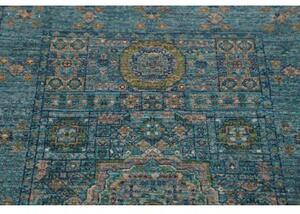 Tappeto Kairo Geometrico Verde Petrolio Beige Corsia 79x208 Cm