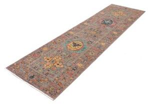 Tappeto Floralia Geometrico Grigio Tortora Ocra Corsia 77x259 Cm