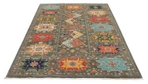 Tappeto Floralia Geometrico Verde Petrolio Multicolore 148x197 Cm