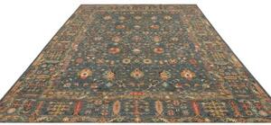 Tappeto Zigler Fine Floreale Verde Petrolio Beige 240x307 Cm