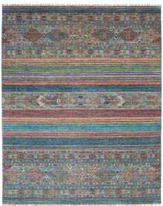 Tappeto Istintia Geometrico Blu Petrolio Rosso Mattone 243x305 Cm