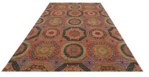 Tappeto Kairo Geometrico Rosso Ruggine Blu Scuro 197x298 Cm