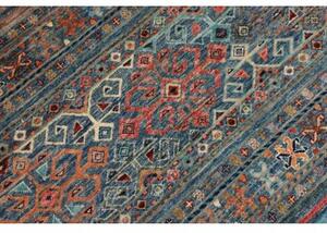 Tappeto Istintia Geometrico Blu Petrolio Rosso Mattone 243x305 Cm