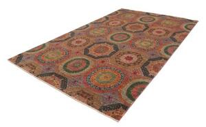 Tappeto Kairo Geometrico Rosso Ruggine Blu Scuro 197x298 Cm