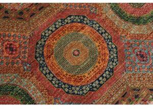 Tappeto Kairo Geometrico Rosso Ruggine Blu Scuro 197x298 Cm