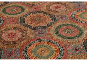 Tappeto Kairo Geometrico Rosso Ruggine Blu Scuro 197x298 Cm