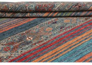 Tappeto Istintia Geometrico Blu Petrolio Rosso Mattone 243x305 Cm