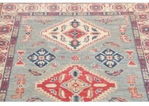 Tappeto Kazak Stilizzato Azzurro Rosso Mattone 100x149 Cm