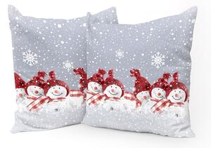 Federa cuscino Pupazzi di neve rosso 40x40 cm Made in Italy