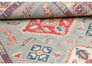 Tappeto Kazak Stilizzato Azzurro Rosso Mattone 100x149 Cm