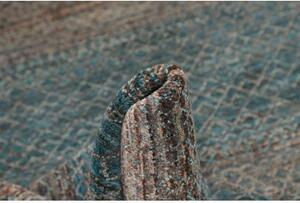 Tappeto Cromopura Geometrico Blu Petrolio Marrone 166x247 Cm
