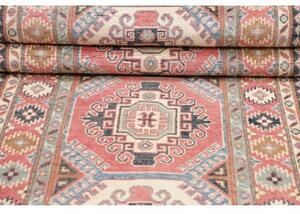 Tappeto Kazak Geometrico Rosso Mattone Avorio Corsia 86x400 Cm
