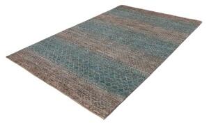 Tappeto Cromopura Geometrico Blu Petrolio Marrone 166x247 Cm