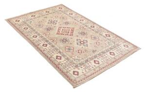 Tappeto Kazak Stilizzato Grigio Chiaro Rosso 103x153 Cm