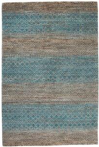 Tappeto Cromopura Geometrico Blu Petrolio Marrone 166x247 Cm