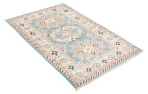Tappeto Kazak Stilizzato Celeste Avorio 83x126 Cm