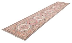 Tappeto Kazak Geometrico Rosso Mattone Avorio Corsia 86x400 Cm