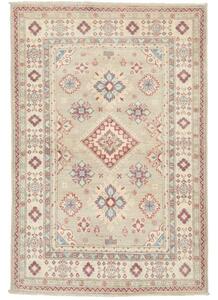 Tappeto Kazak Stilizzato Grigio Chiaro Rosso 103x153 Cm