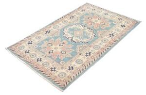 Tappeto Kazak Stilizzato Celeste Avorio 83x126 Cm