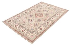 Tappeto Kazak Stilizzato Grigio Chiaro Rosso 103x153 Cm