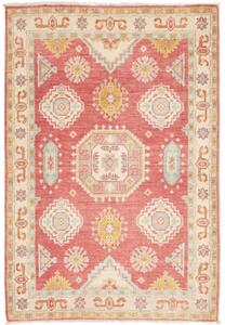 Tappeto Kazak Geometrico Rosso Mattone Avorio 83x124 Cm