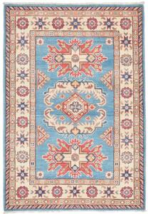 Tappeto Kazak Stilizzato Azzurro Rosso Mattone 84x122 Cm