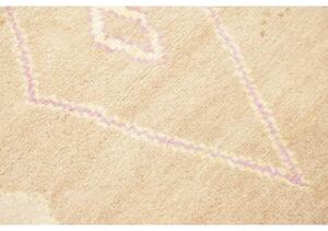 Tappeto Berbero Geometrico Beige Avorio Corsia 79x316 Cm