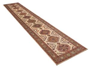 Tappeto Kazak Fine Geometrico Avorio Rosso Ruggine Corsia 79x404 Cm