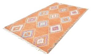 Tappeto Berbero Geometrico Arancione Beige 145x246 Cm