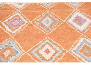 Tappeto Berbero Geometrico Arancione Beige 145x246 Cm