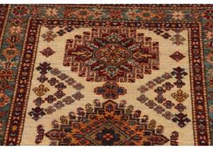 Tappeto Kazak Fine Geometrico Avorio Rosso Ruggine Corsia 79x404 Cm