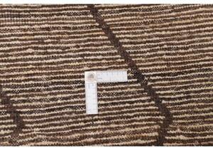 Tappeto Berbero Geometrico Avorio Marrone Scuro Corsia 108x303 Cm