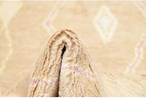 Tappeto Berbero Geometrico Beige Avorio Corsia 79x316 Cm