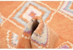 Tappeto Berbero Geometrico Arancione Beige 145x246 Cm
