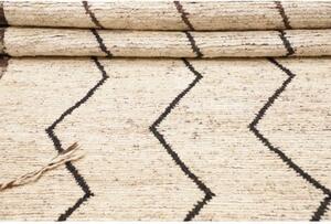Tappeto Berbero Geometrico Avorio Marrone Scuro Corsia 108x303 Cm