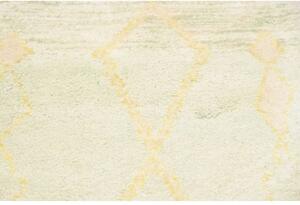 Tappeto Berbero Geometrico Avorio Giallo Tenue Corsia 79x254 Cm