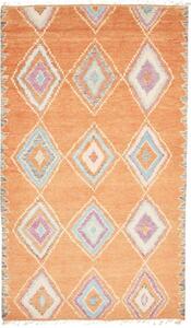 Tappeto Berbero Geometrico Arancione Beige 145x246 Cm